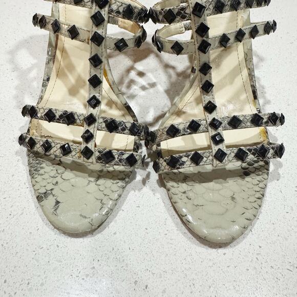 BCBGeneration snakeskin-print studded strappy heels Size 8 - Picture 5 of 10